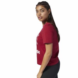 Reebok Classic Big Logo Graphic T Shirt Damen - Rot - DE 301-JFV